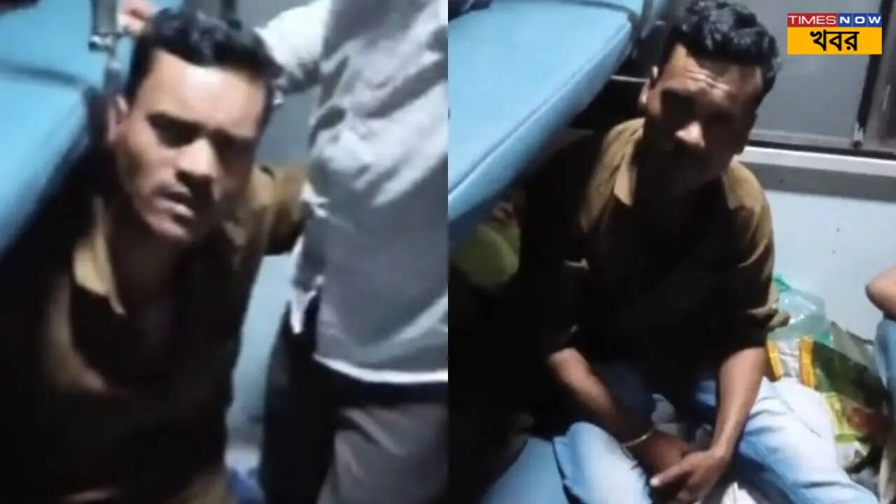 viral man kissed a man forcefully in a moving train